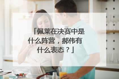 佩莱在决赛中是什么阵营，郝伟有什么表态？