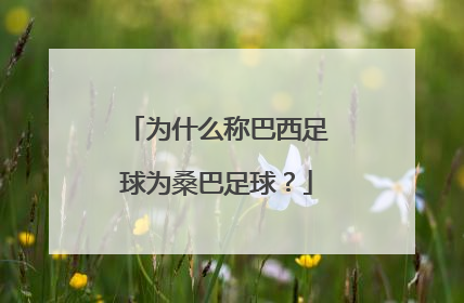 为什么称巴西足球为桑巴足球？