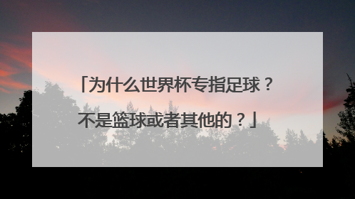 为什么世界杯专指足球？不是篮球或者其他的？