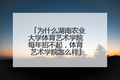 为什么湖南农业大学体育艺术学院每年招不起，体育艺术学院怎么样