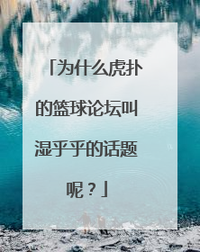 为什么虎扑的篮球论坛叫湿乎乎的话题呢？