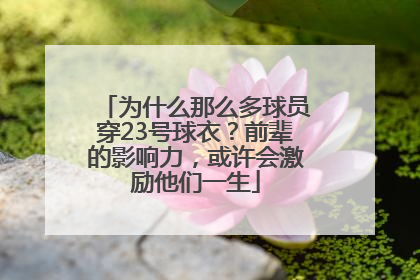 为什么那么多球员穿23号球衣？前辈的影响力，或许会激励他们一生