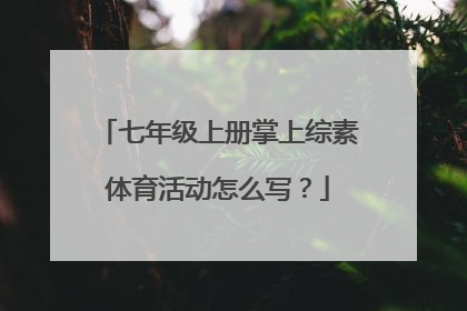 七年级上册掌上综素体育活动怎么写？