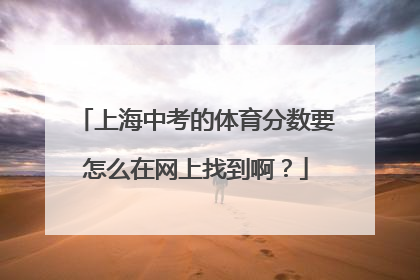 上海中考的体育分数要怎么在网上找到啊？