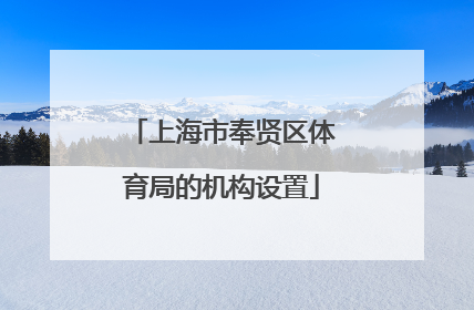 上海市奉贤区体育局的机构设置