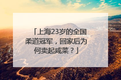 上海23岁的全国柔道冠军，回家后为何卖起咸菜？