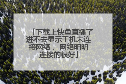 下载上快鱼直播了进不去显示手机未连接网络， 网络明明连接的很好