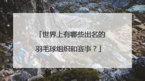 世界上有哪些出名的羽毛球组织和赛事？