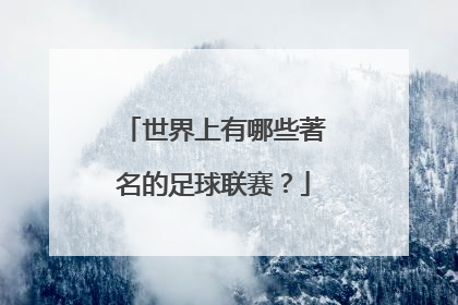 世界上有哪些著名的足球联赛？