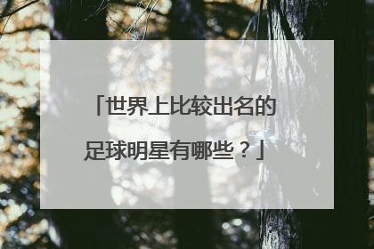 世界上比较出名的足球明星有哪些？