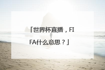 世界杯直播，FIFA什么意思？