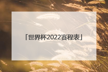 世界杯2022赛程表