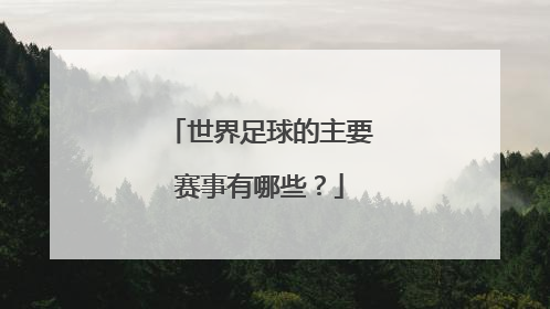 世界足球的主要赛事有哪些？