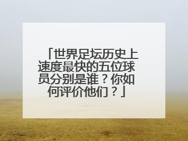 世界足坛历史上速度最快的五位球员分别是谁？你如何评价他们？