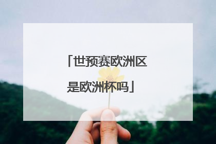 世预赛欧洲区是欧洲杯吗