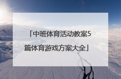 中班体育活动教案5篇体育游戏方案大全