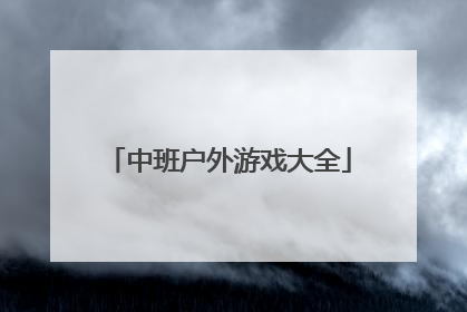 「中班户外游戏大全」中班户外游戏大全100个教案