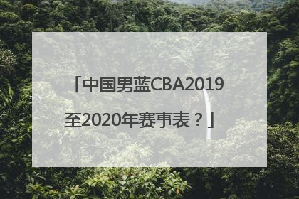 中国男蓝CBA2019至2020年赛事表？