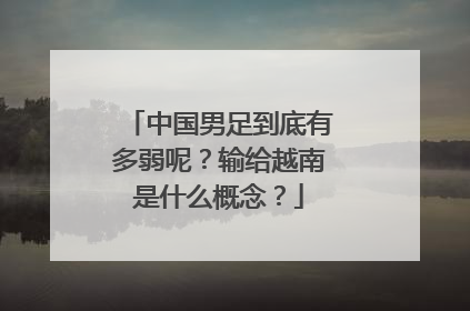 中国男足到底有多弱呢？输给越南是什么概念？