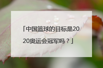 中国篮球的目标是2020奥运会冠军吗？