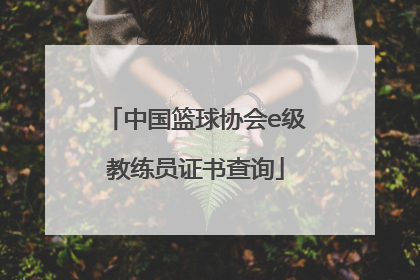 「中国篮球协会e级教练员证书查询」中国篮球协会e级教练员证书查询费用