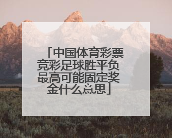 中国体育彩票竞彩足球胜平负最高可能固定奖金什么意思