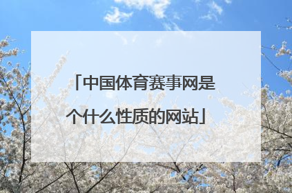 中国体育赛事网是个什么性质的网站