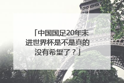 中国国足20年未进世界杯是不是真的没有希望了？