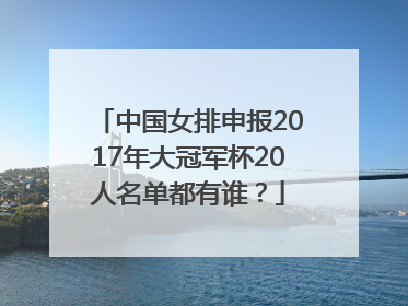 中国女排申报2017年大冠军杯20人名单都有谁？