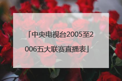 中央电视台2005至2006五大联赛直播表