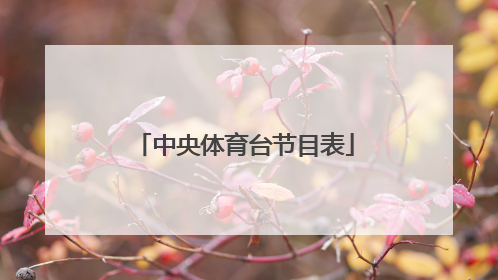 「中央体育台节目表」中央体育台5十节目表