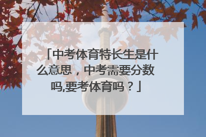 中考体育特长生是什么意思，中考需要分数吗,要考体育吗？