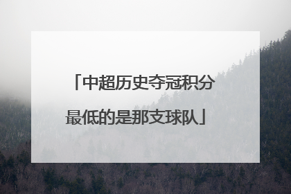 中超历史夺冠积分最低的是那支球队