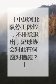 中超河北队停工休假，不排除退出，足球协会对此有何应对措施？