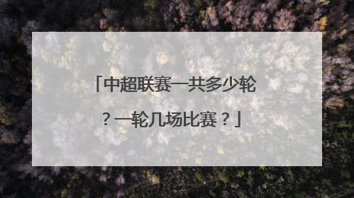 中超联赛一共多少轮？一轮几场比赛？