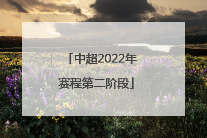 中超2022年赛程第二阶段