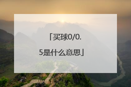 买球0/0.5是什么意思