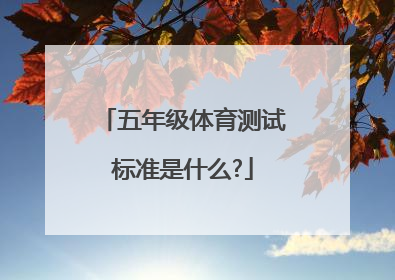 五年级体育测试标准是什么?