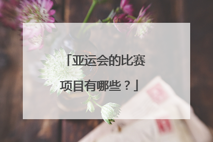 亚运会的比赛项目有哪些？