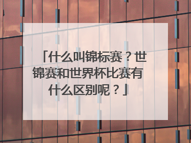 什么叫锦标赛？世锦赛和世界杯比赛有什么区别呢？