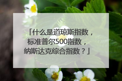 什么是道琼斯指数，标准普尔500指数，纳斯达克综合指数？