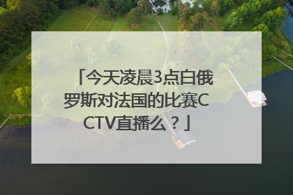 今天凌晨3点白俄罗斯对法国的比赛CCTV直播么？