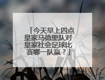 今天早上四点皇家马德里队对皇家社会足球比赛哪一队赢？