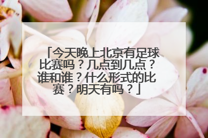 今天晚上北京有足球比赛吗？几点到几点？谁和谁？什么形式的比赛？明天有吗？