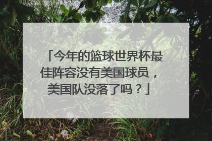 今年的篮球世界杯最佳阵容没有美国球员，美国队没落了吗？