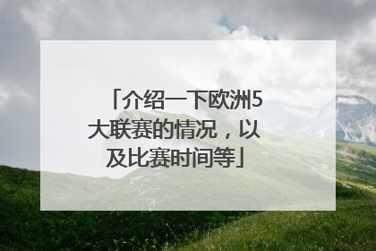 介绍一下欧洲5大联赛的情况，以及比赛时间等