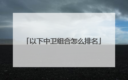 以下中卫组合怎么排名