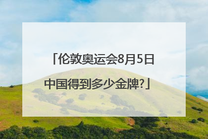 伦敦奥运会8月5日中国得到多少金牌?