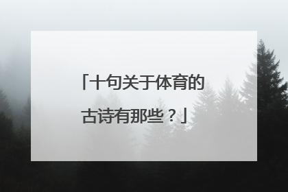 十句关于体育的古诗有那些？