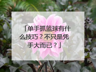 单手抓篮球有什么技巧？不只是凭手大而已？